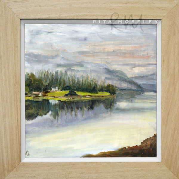 Framed Oil Painting by Rita Moseley - Hotel on Loch Awe in Scotland