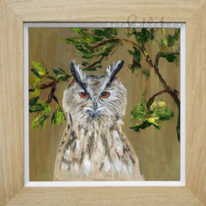 Framed Oil Painting by Rita Moseley - Mr Owl