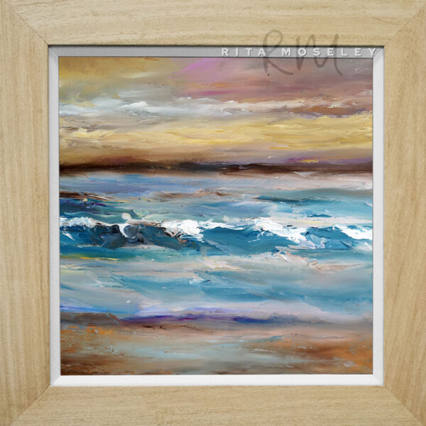 Framed Oil Painting by Rita Moseley - Sitting on the Beach