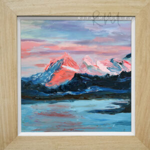 Framed Oil Painting by Rita Moseley - Torres de Paine Chile 2