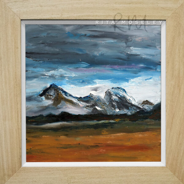 Framed Oil Painting by Artist Rita Moseley - Torres de Paine Chile 4