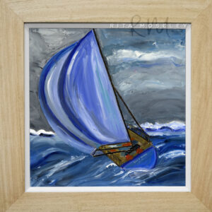 Framed Oil Painting by Rita Moseley - A windy day on the Solent