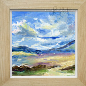 Framed Oil Painting by Rita Moseley - A windy day in the country