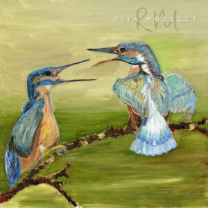 Oil Painting by Artist Rita Moseley - Kingfisher evening with his wife