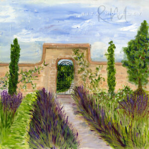 Oil Painting by Artist Rita Moseley - Lavender garden in the Cotswolds