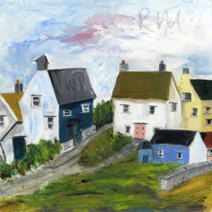 Oil Painting by Artist Rita Moseley - Village deep in Wales
