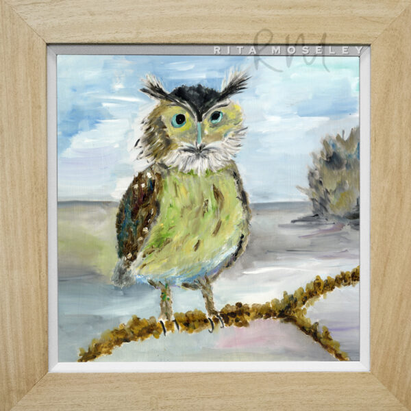 Framed Oil Painting by Artist Rita Moseley - Fantasy Owl