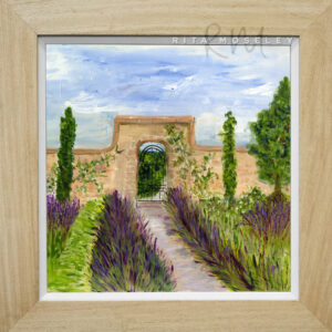 Framed Oil Painting by Artist Rita Moseley - Lavender garden in the Cotswolds