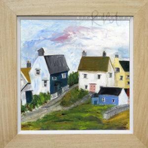Framed Oil Painting by Artist Rita Moseley - Village deep in Wales