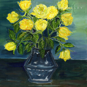 Yellow Roses for Friendship - Oil Painting by Artist Rita Moseley